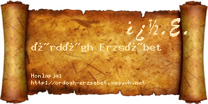 Ördögh Erzsébet névjegykártya
